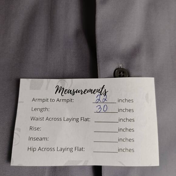 MARC ANTHONY Mens Solid Gray Long Sleeve Dress Shirt Stretch Slim Fit 16.5/32-33 - Picture 8 of 8